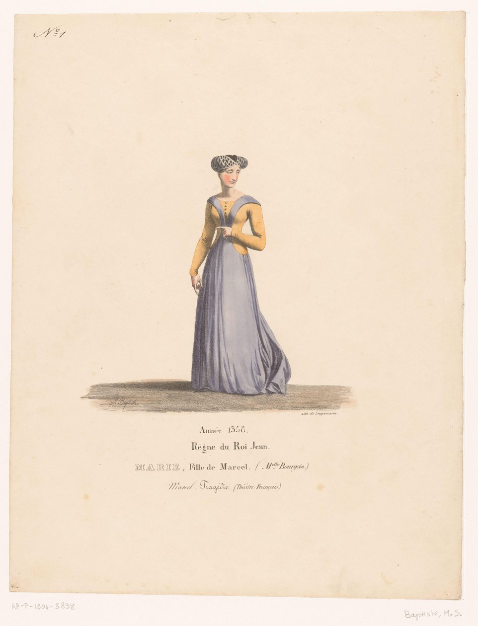 Kostüm von Marie Marcel aus der Tragödie Marcel von Martin Sylvestre Baptiste