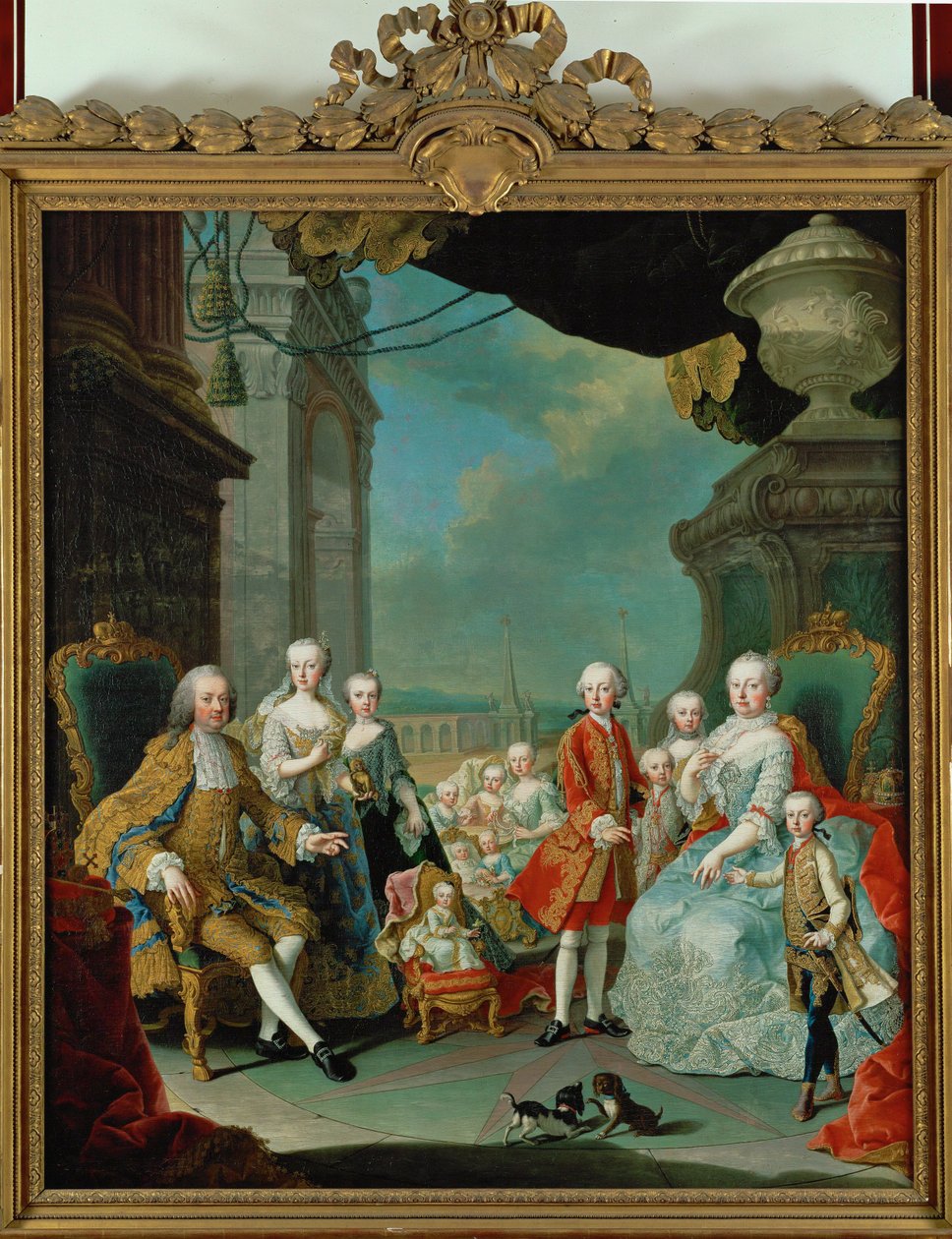 Kaiser Franz I., Maria Theresia und ihre Kinder von Martin van Mytens or Meytens