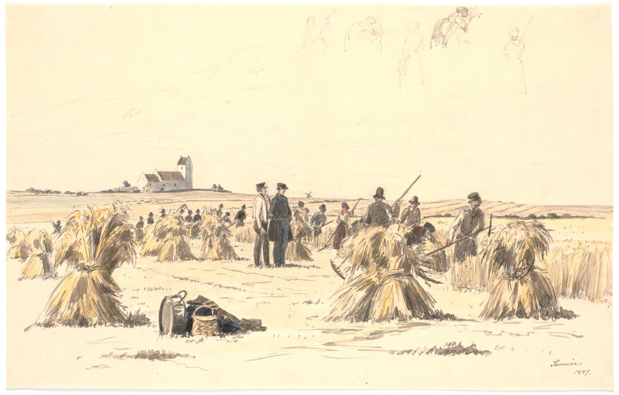 Erntearbeiter auf dem Feld von Martinus Rørbye