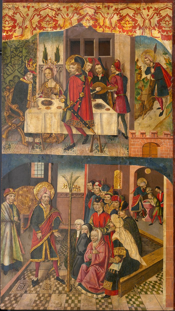 Der heilige Christophorus nimmt Abschied vom König, der Satan fürchtete, der heilige Christophorus und seine Bekehrten von Martín de Soria