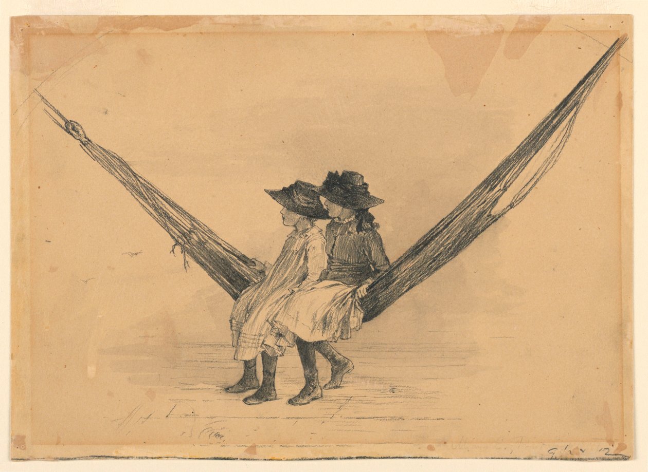 Mary und Eleanor Hague in einer Hängematte von Mary A. Hallock Foote