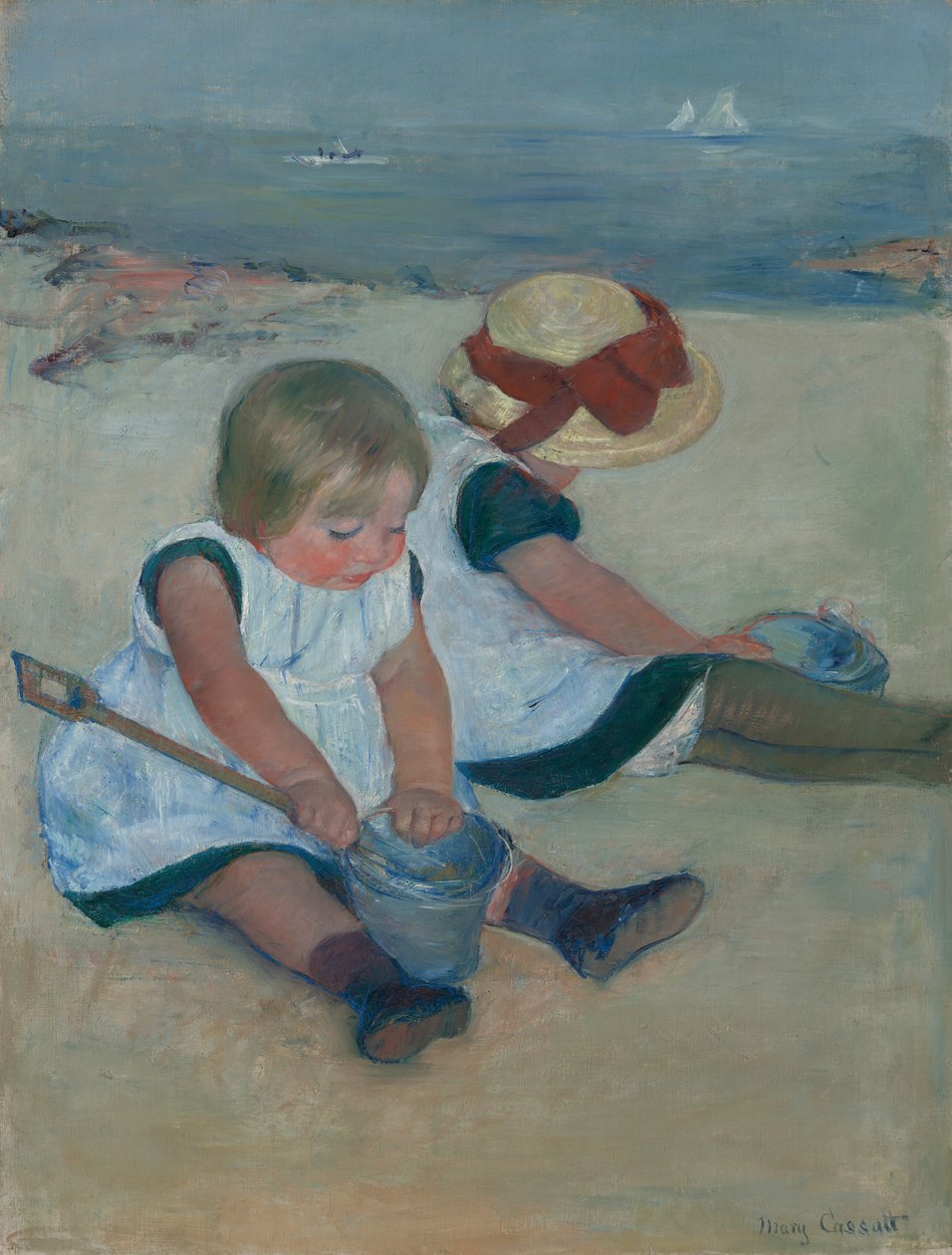 Kinder spielen am Strand von Mary Cassatt