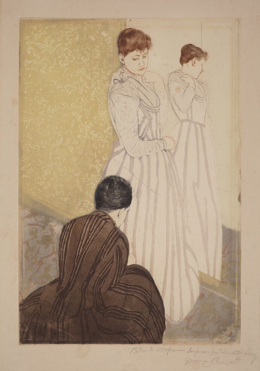 Die Anprobe von Mary Cassatt