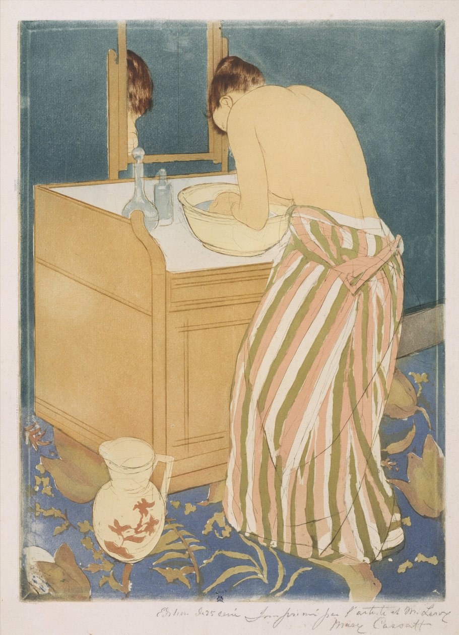 Frau beim Baden (La Toilette), 1890-1 von Mary Cassatt