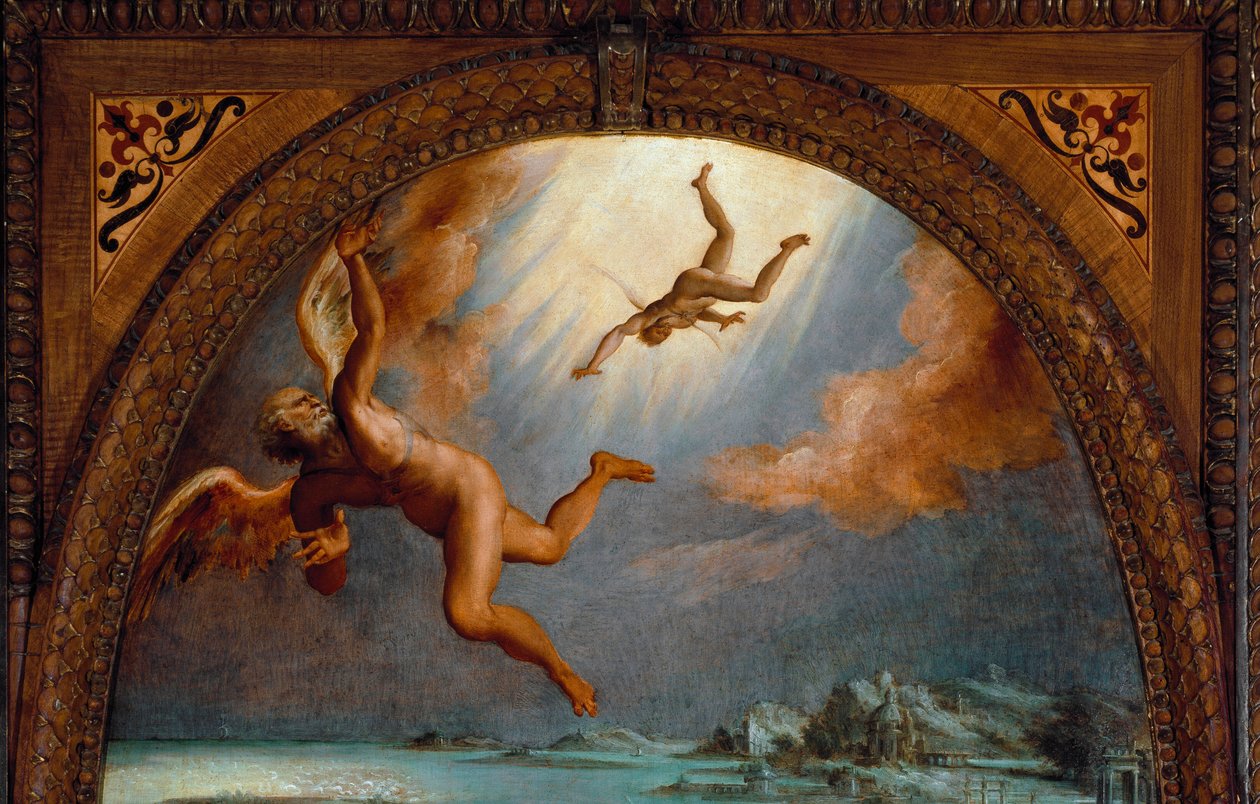 Der Sturz des Ikarus (Detail) von Maso da San Friano