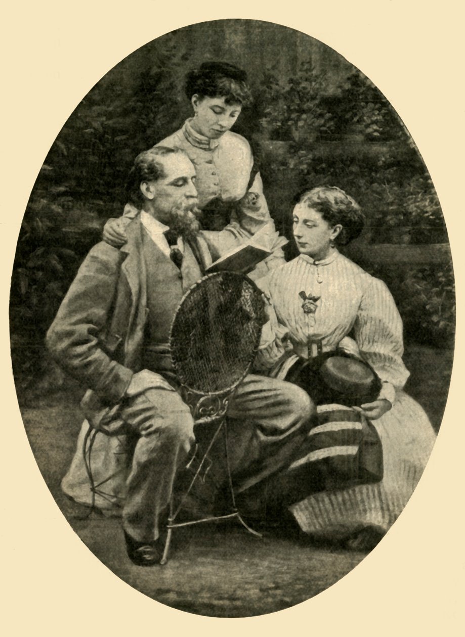 Charles Dickens liest seinen Töchtern vor, 1865, 1910 von Mason and Co.