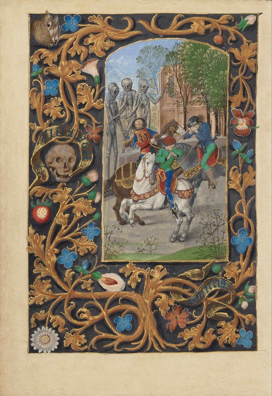 Die drei Lebenden und die drei Toten von Master of the Dresden Prayer Book