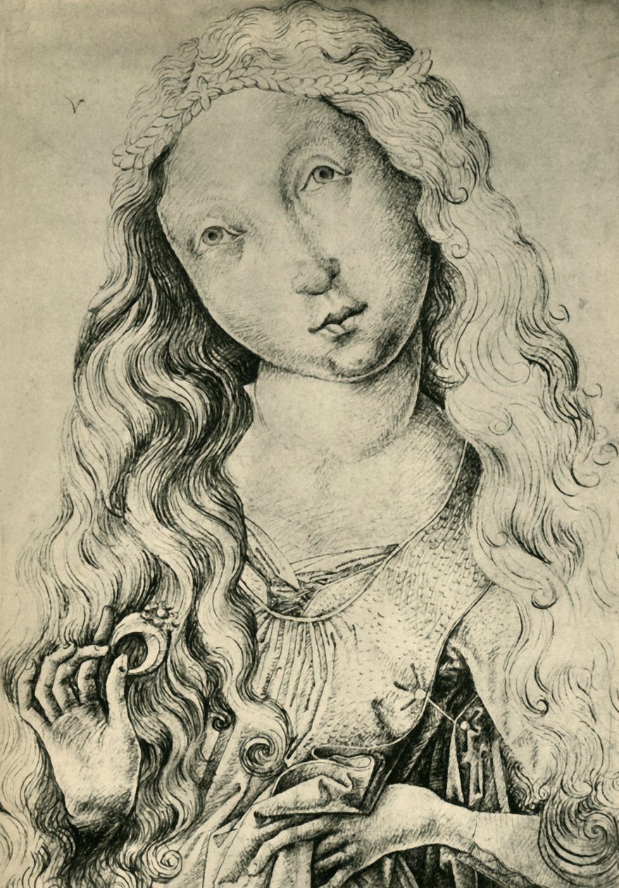 Porträt einer Frau mit einem Ring, St. Katharina, 1450-1470, 1943 von Master ES