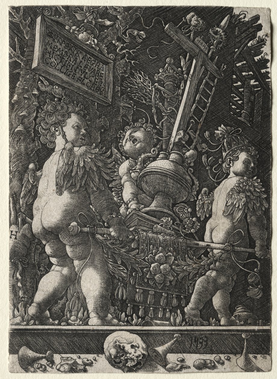Engel tragen die Symbole der Passion, 1533 von Master H. L.