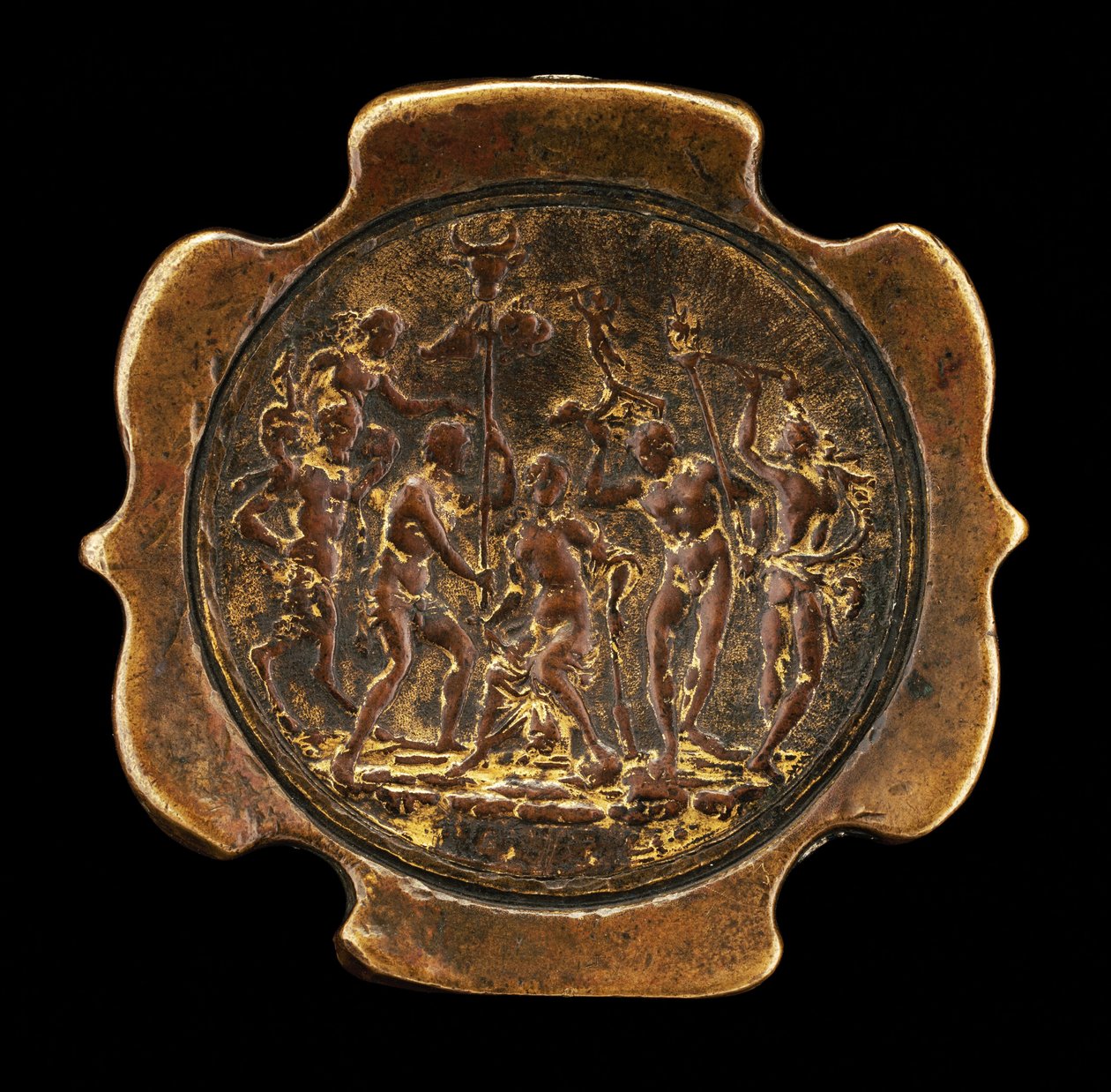 Schwertknauf mit eingelegter Plakette von Ariadne, zweite Hälfte des 15. Jahrhunderts von Master IO.FF.