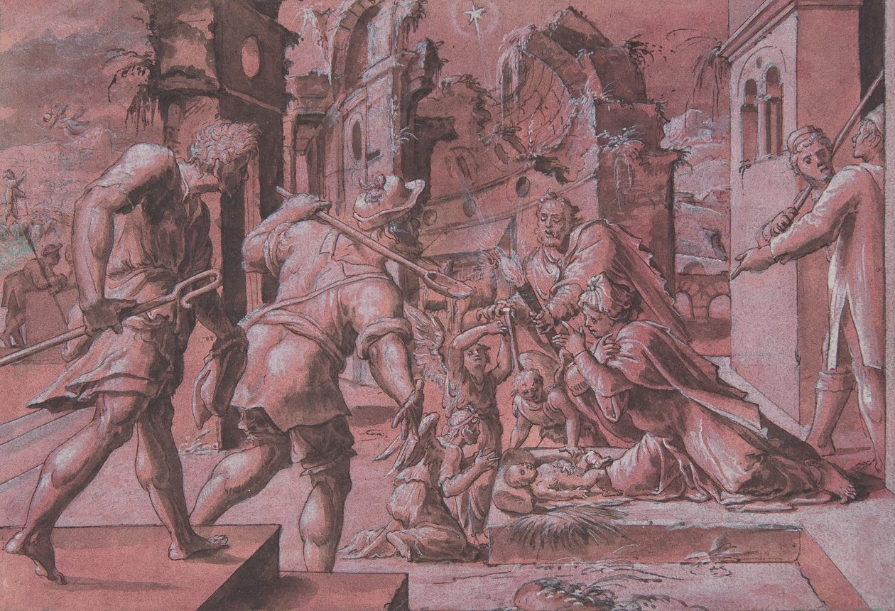 Anbetung der Hirten, 1540-1560 von Master Of The Liechtenstein Adoration