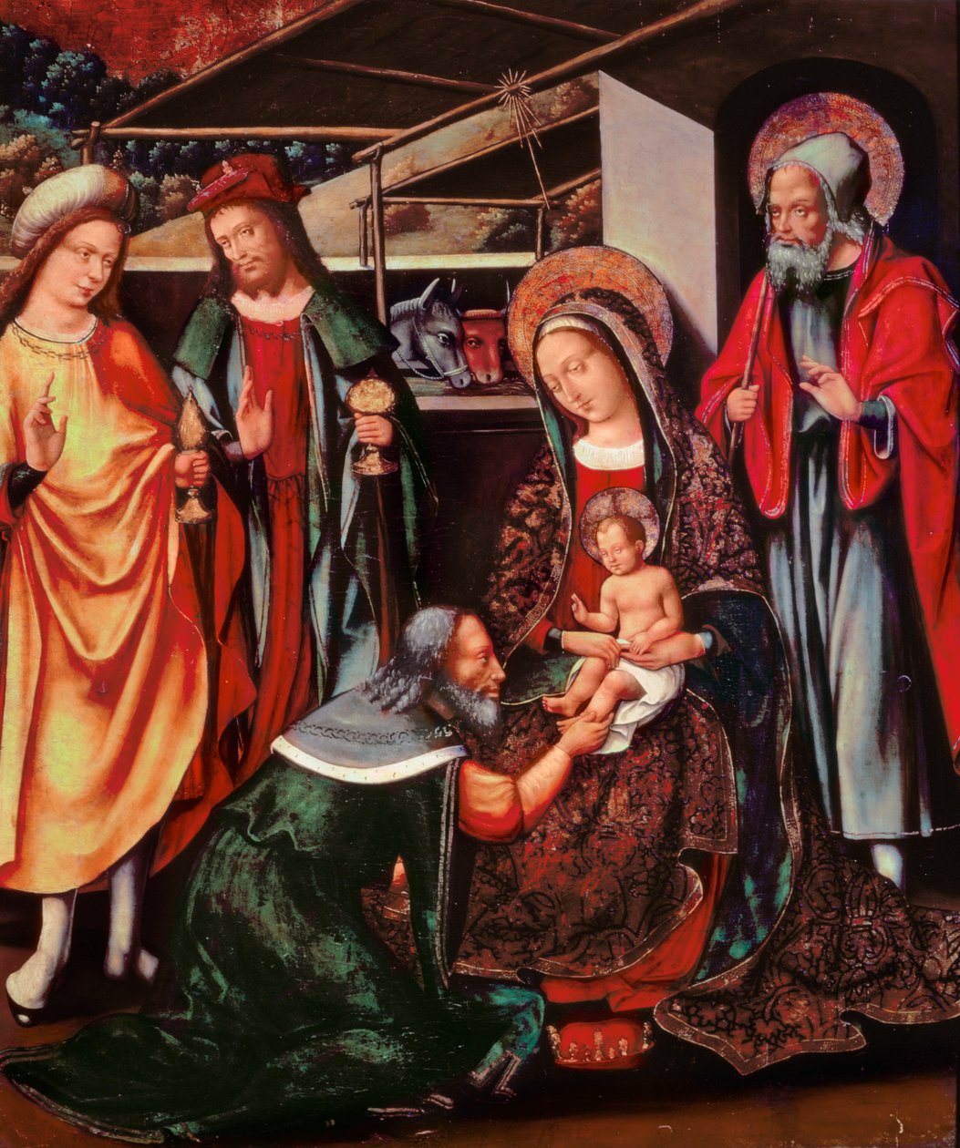 Anbetung der Könige, Altarbild aus der Kirche Santa Maria Palau-Solita, Barcelona von Master of Ares