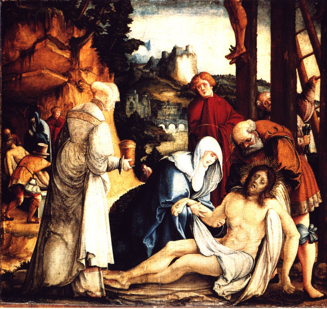 Die Beweinung und Grablegung Christi von Master of Messkirch