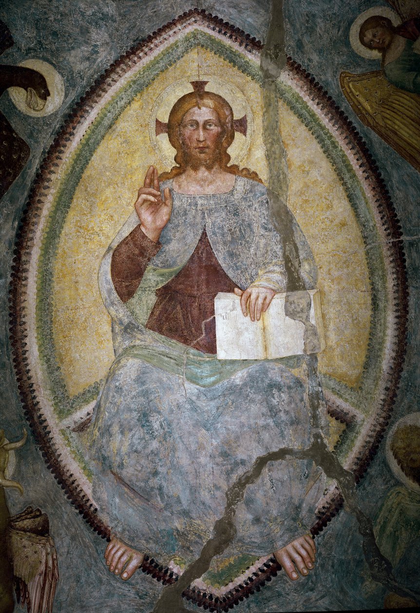Erlöser zwischen den vier Evangelisten (Fresko) von Master of Mocchirolo