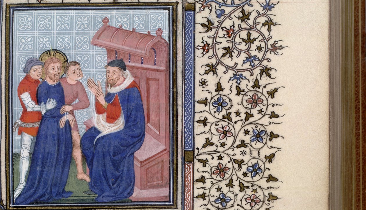 Christus vor Pilatus Stundenbuch, 1400er Jahre von Master of Troyes