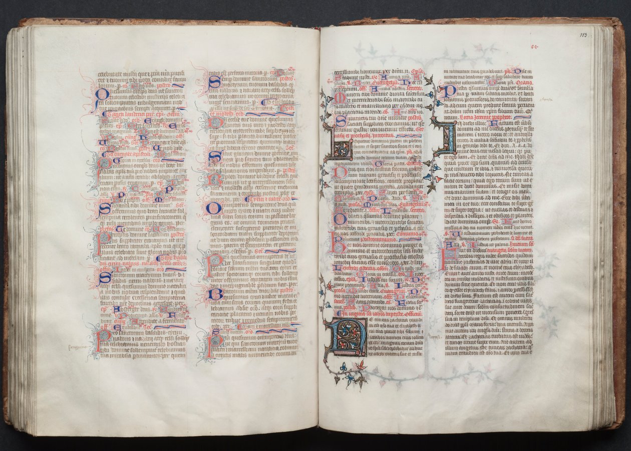 Das Gotha-Missale: Fol. 113r, Text, ca. 1375 von Master of the Boqueteaux