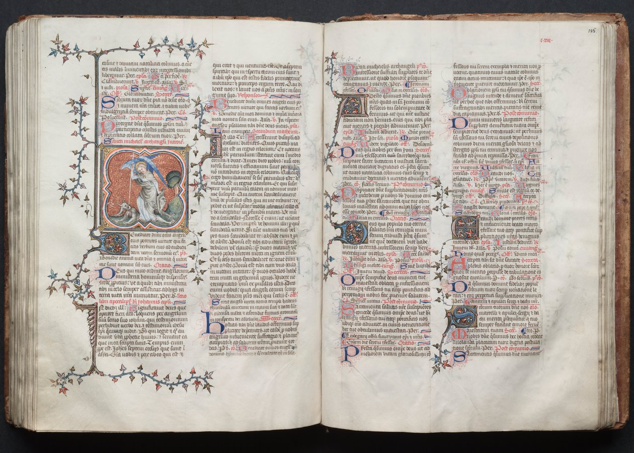 Das Gotha Missale: Fol. 125r, Text, ca. 1375 von Master of the Boqueteaux