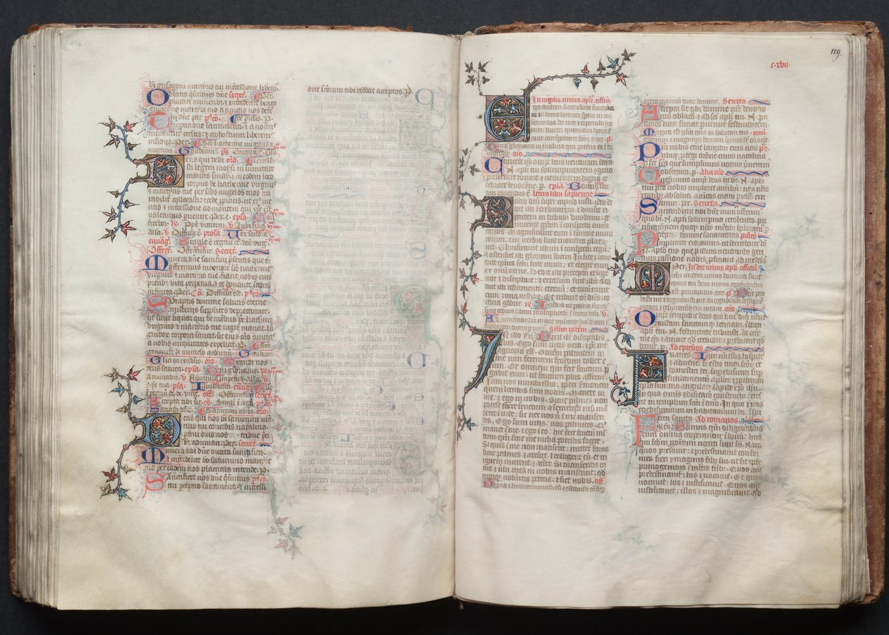 Das Gotha Missale: Fol. 128v, Text von Master of the Boqueteaux