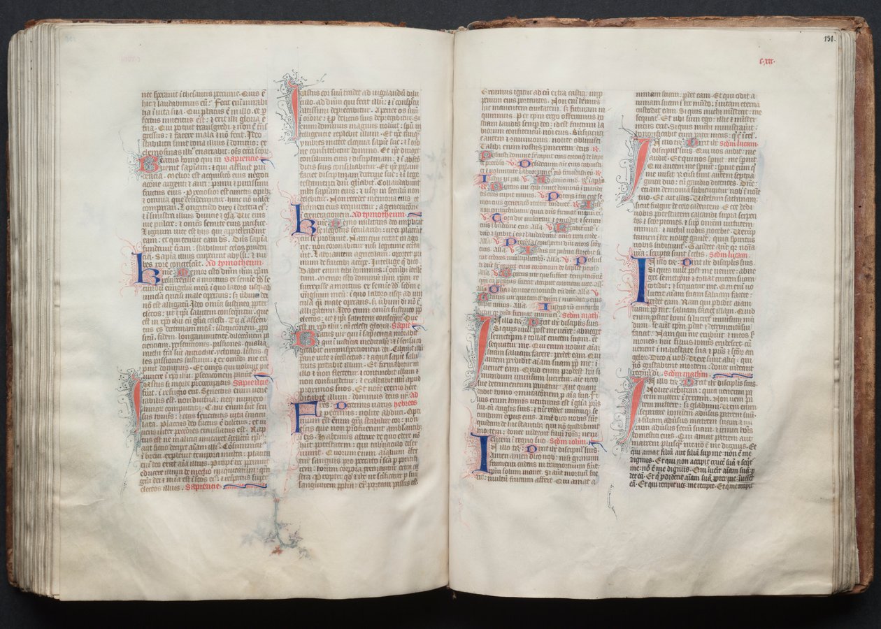 Das Gotha Missale: Fol. 130v, Text, ca. 1375 von Master of the Boqueteaux