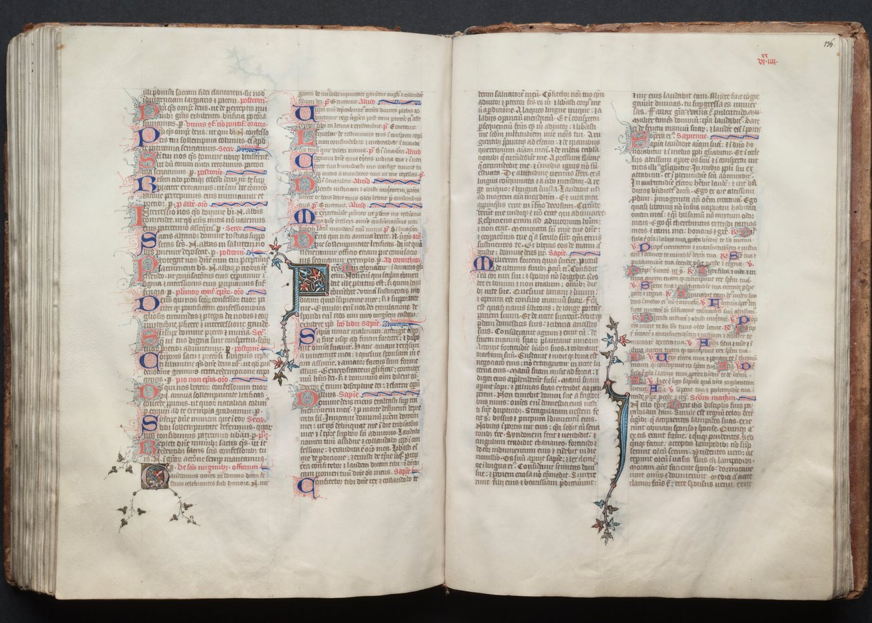 Das Gotha Missale: Fol. 135v, Text (ca. 1375) von Master of the Boqueteaux
