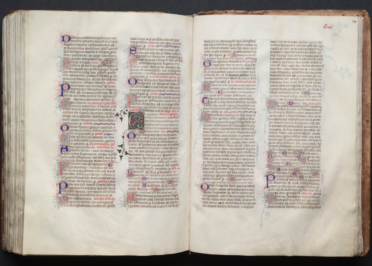 Das Gotha Missale: Fol. 139v, Text, ca. 1375 von Master of the Boqueteaux