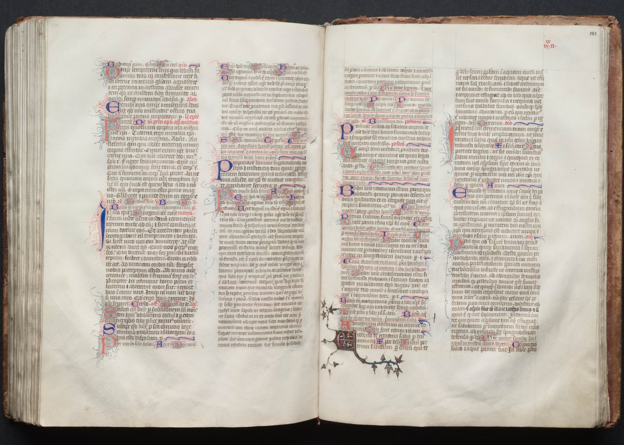 Das Gotha Missale: Fol. 142v, Text, ca. 1375 von Master of the Boqueteaux