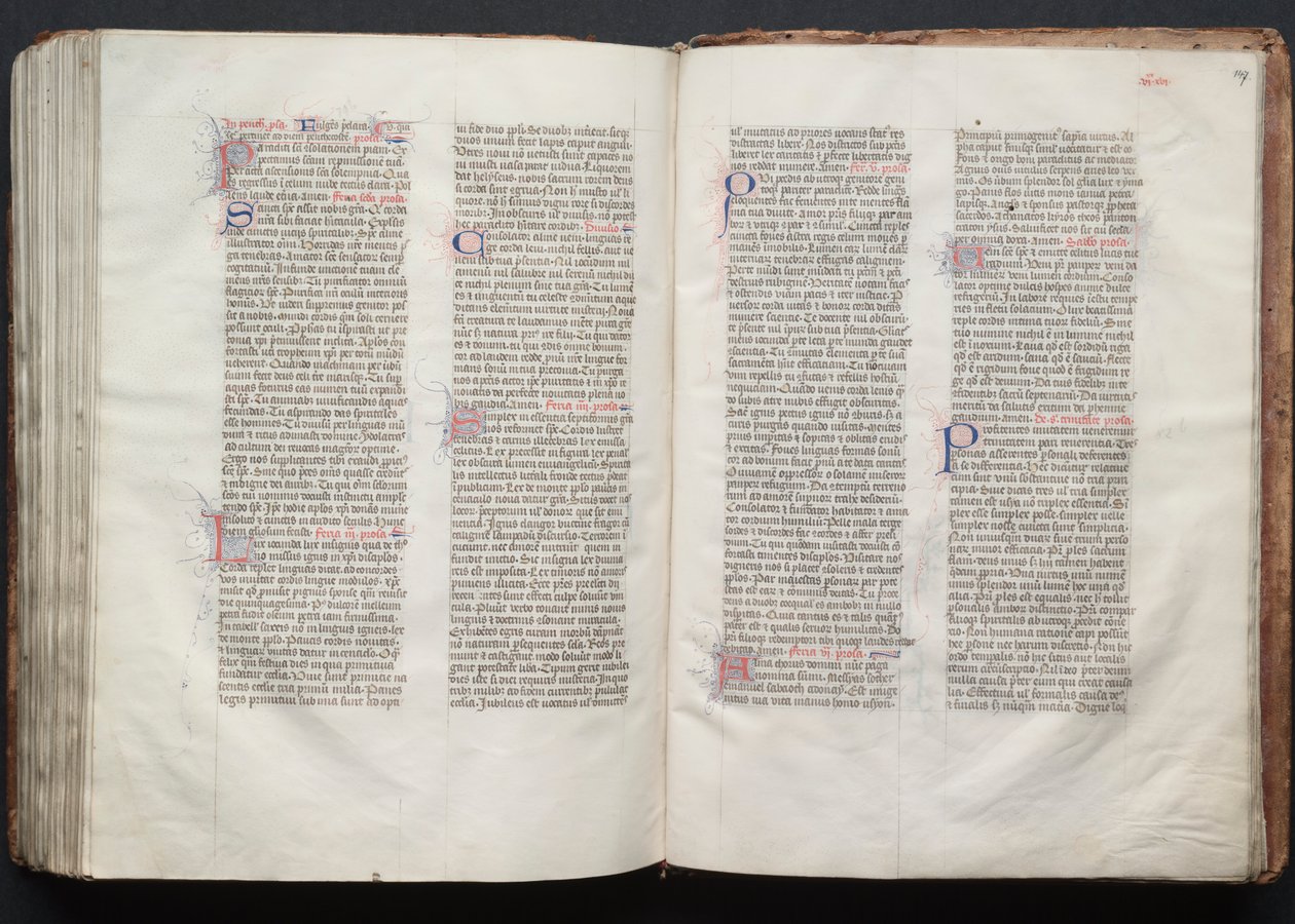 Das Gotha Missale: Fol. 146v, Text, ca. 1375 von Master of the Boqueteaux