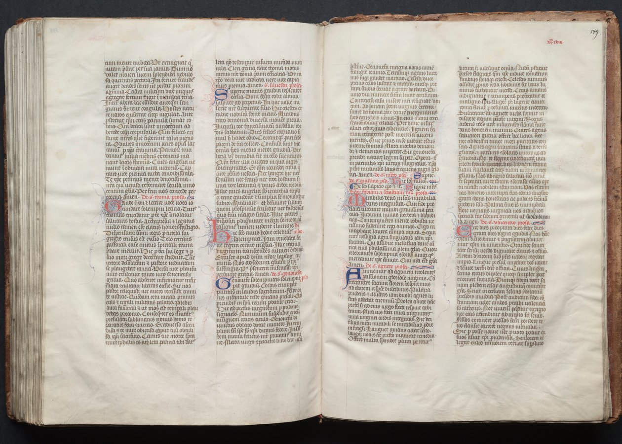 Das Gotha-Missale: Fol. 149r, Text, ca. 1375 von Master of the Boqueteaux