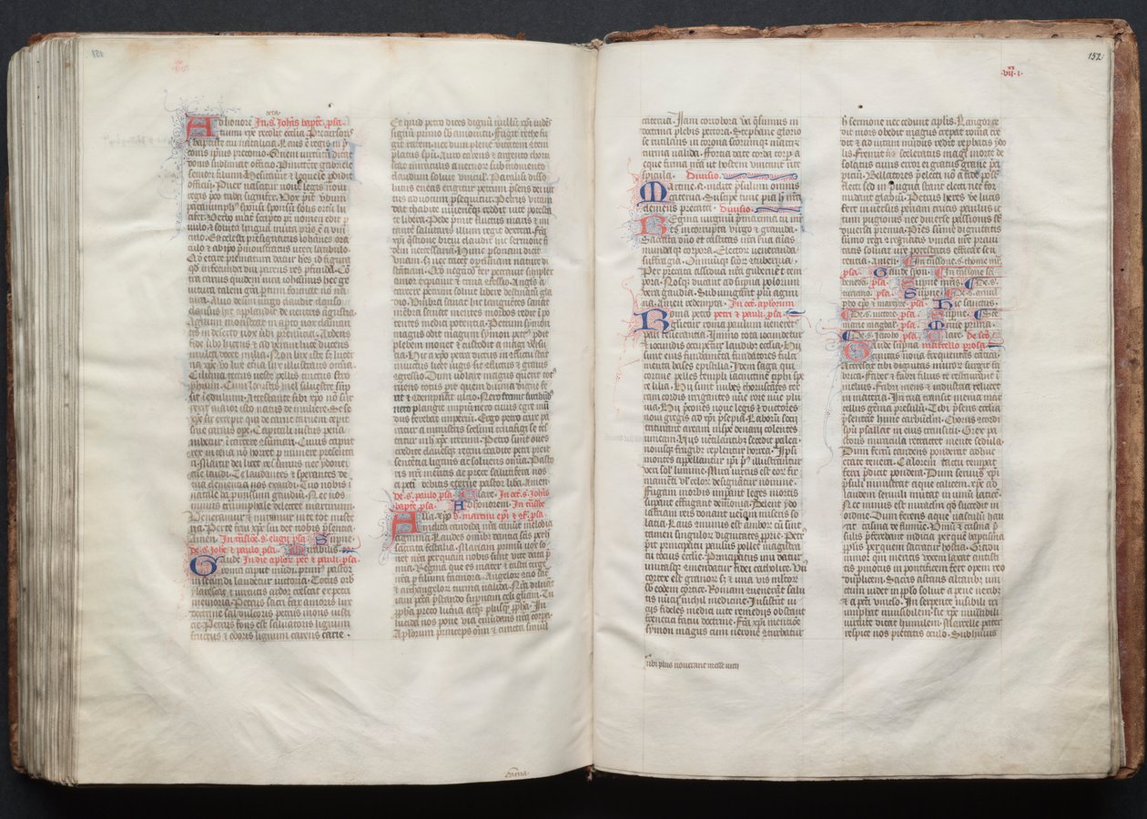 Das Gotha Missale: Fol. 152r, Text, ca. 1375 von Master of the Boqueteaux