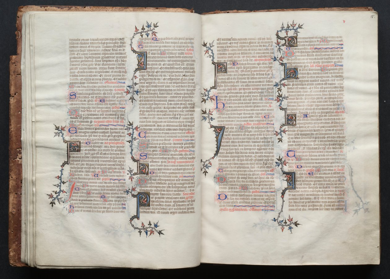 Das Gotha Missale: Fol. 15r, Text, ca. 1375 von Master of the Boqueteaux