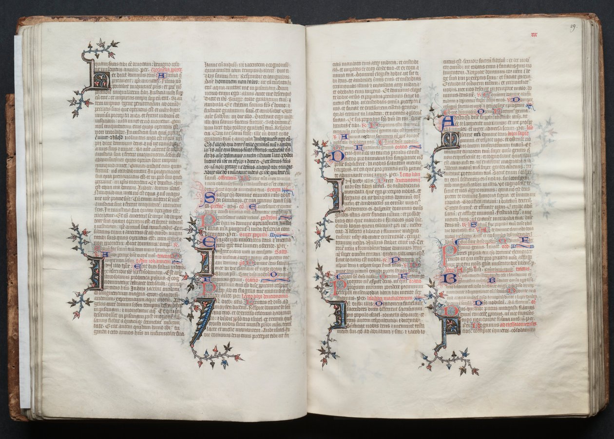 Das Gotha-Missale: Fol. 28v, Text, ca. 1375 von Master of the Boqueteaux