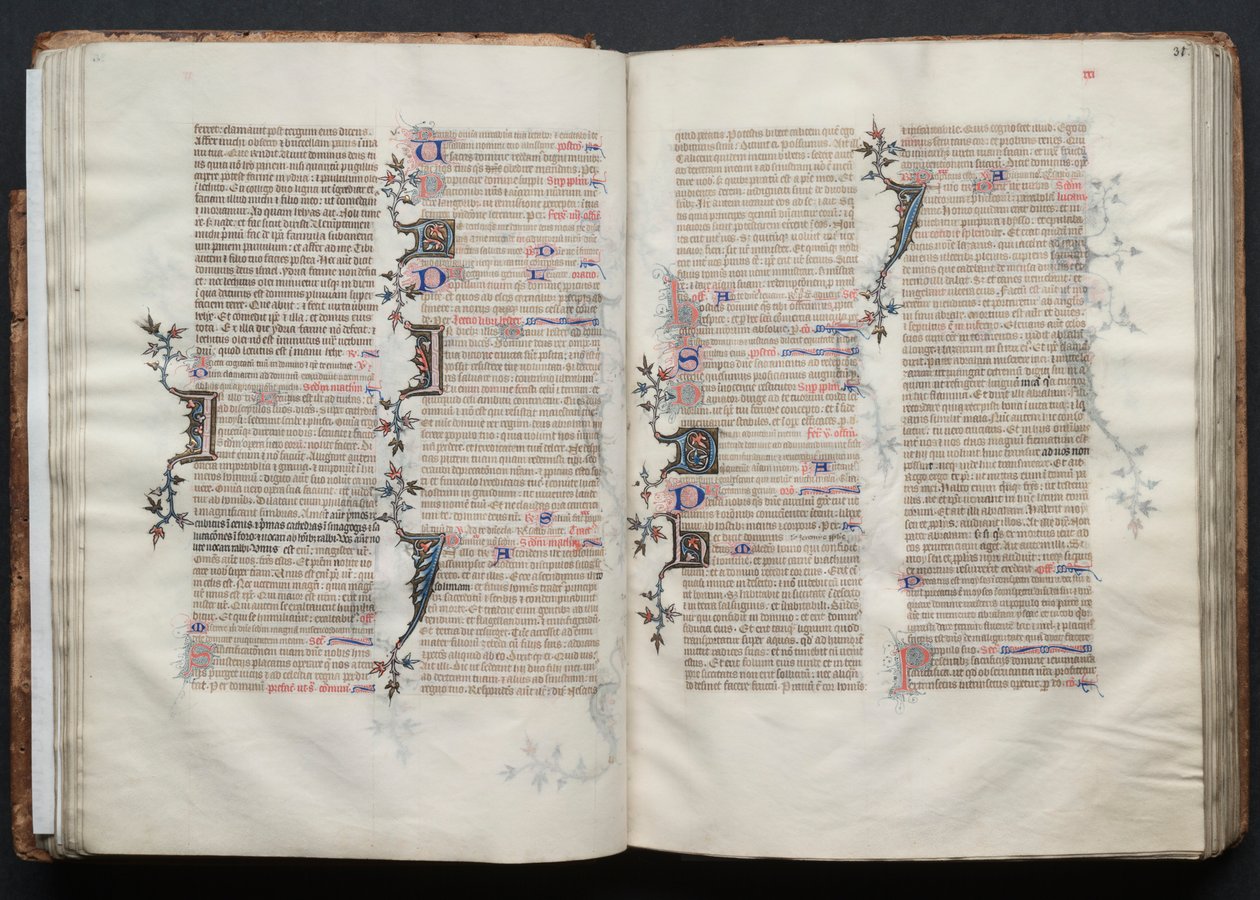 Das Gotha Missale: Fol. 30v, Text, ca. 1375 von Master of the Boqueteaux