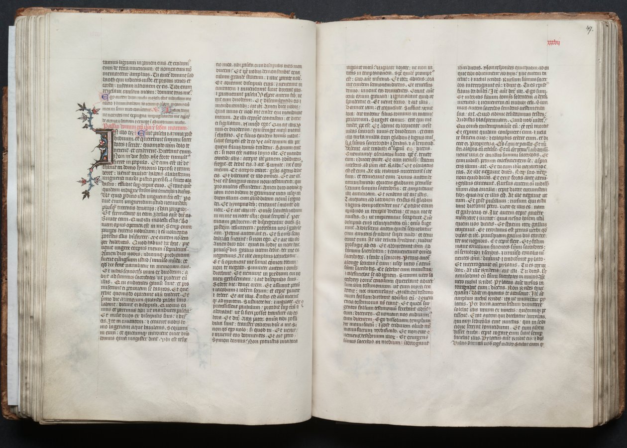 Das Gotha Missale: Fol. 46v, Text, ca. 1375 von Master of the Boqueteaux