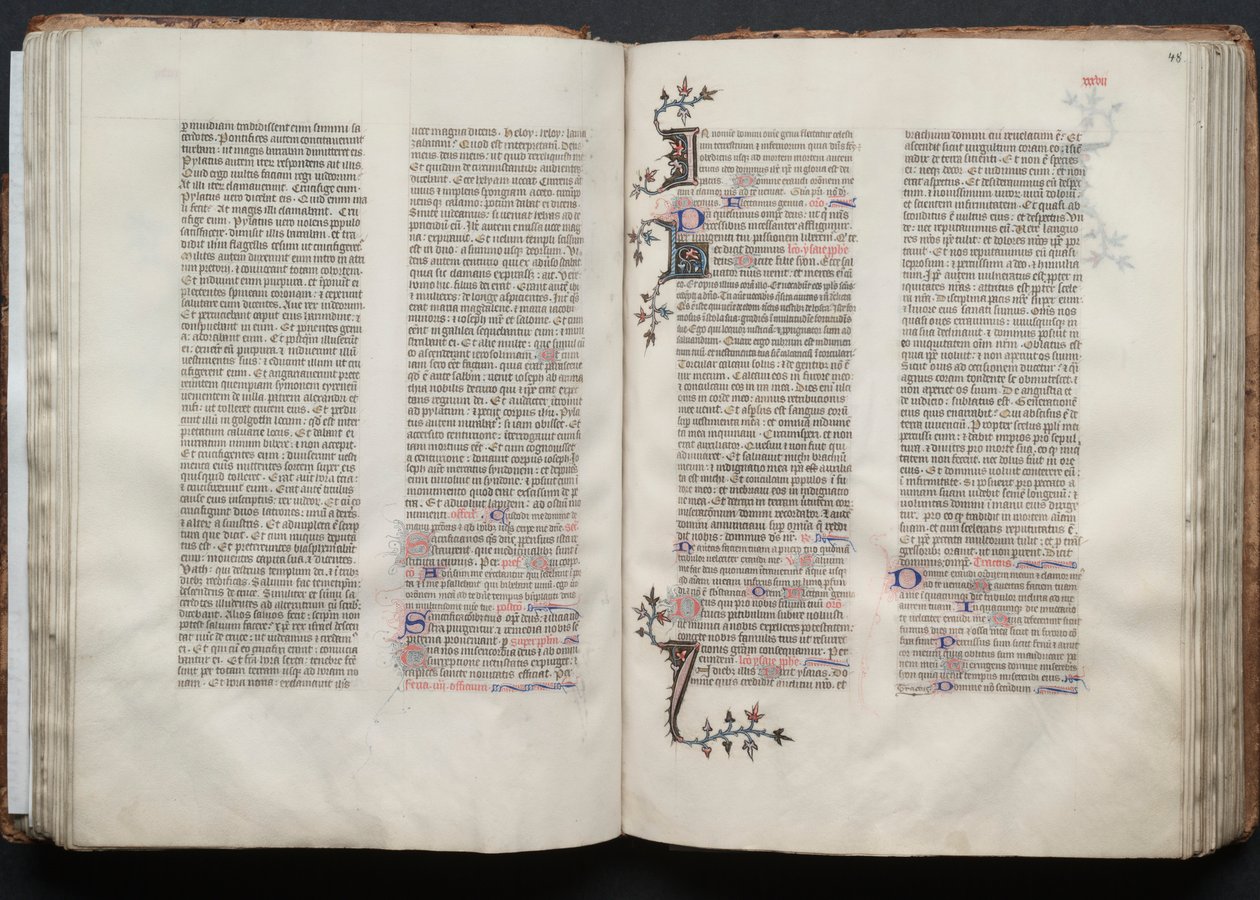 Das Gotha Missale: Fol. 47v, Text, ca. 1375 von Master of the Boqueteaux