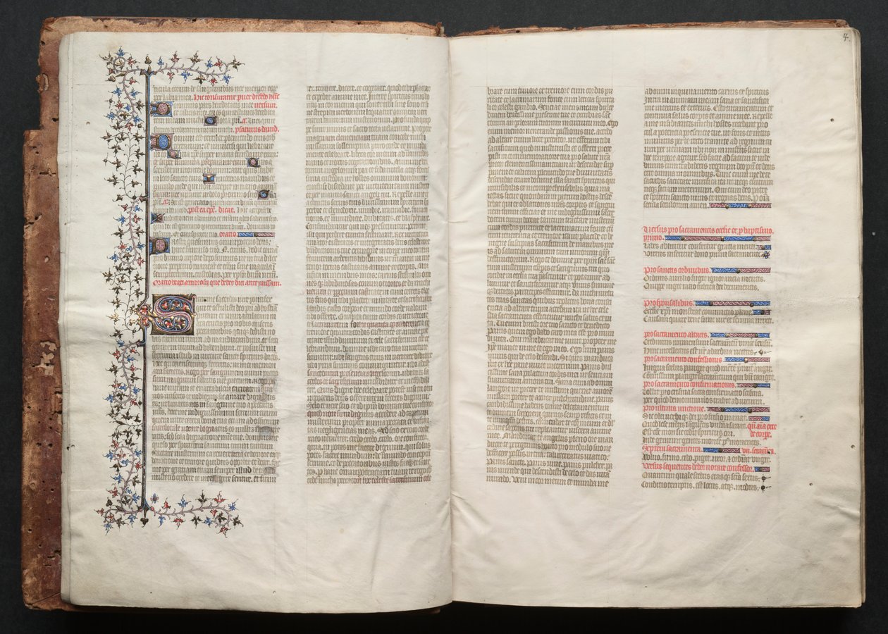 Das Gotha Missale: Fol. 4r, Text, ca. 1375 von Master of the Boqueteaux