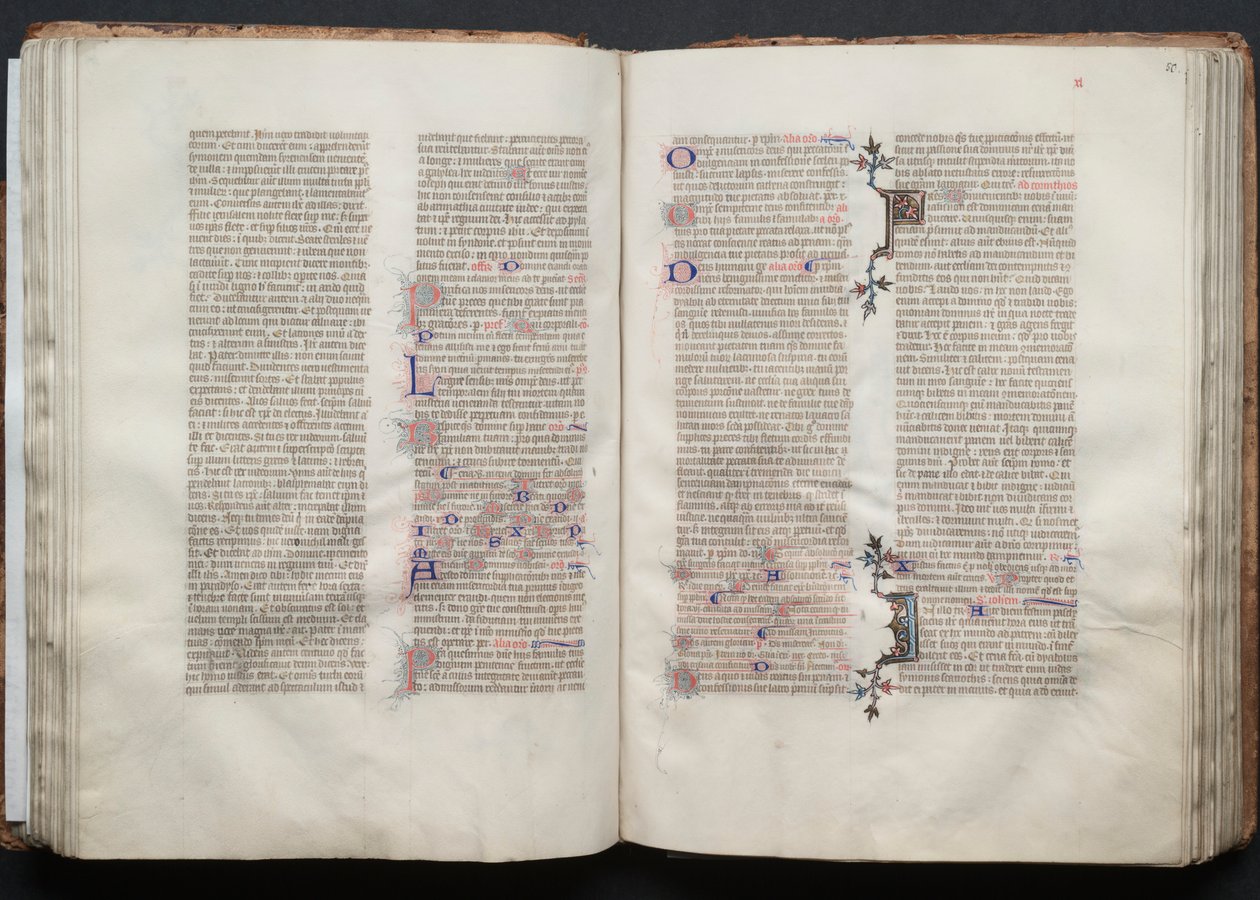 Das Gotha Missale: Fol. 50r, Text, ca. 1375 von Master of the Boqueteaux