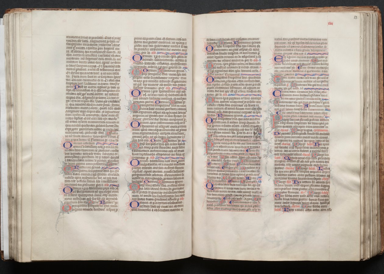 Das Gotha-Missale: Fol. 52v, Text, ca. 1375 von Master of the Boqueteaux