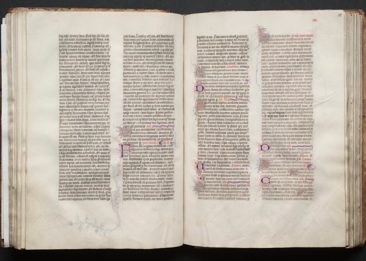 Das Gotha-Missale: Fol. 54v, Text, ca. 1375 von Master of the Boqueteaux