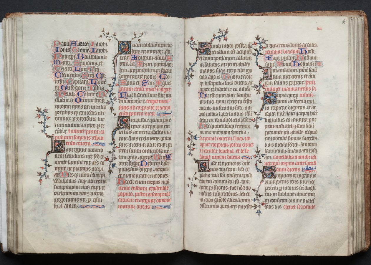 Das Gotha Missale: Fol. 65v, Text, um 1375 von Master of the Boqueteaux