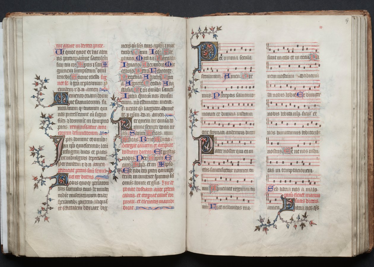 Das Gotha Missale: Fol. 66v, Text von Master of the Boqueteaux
