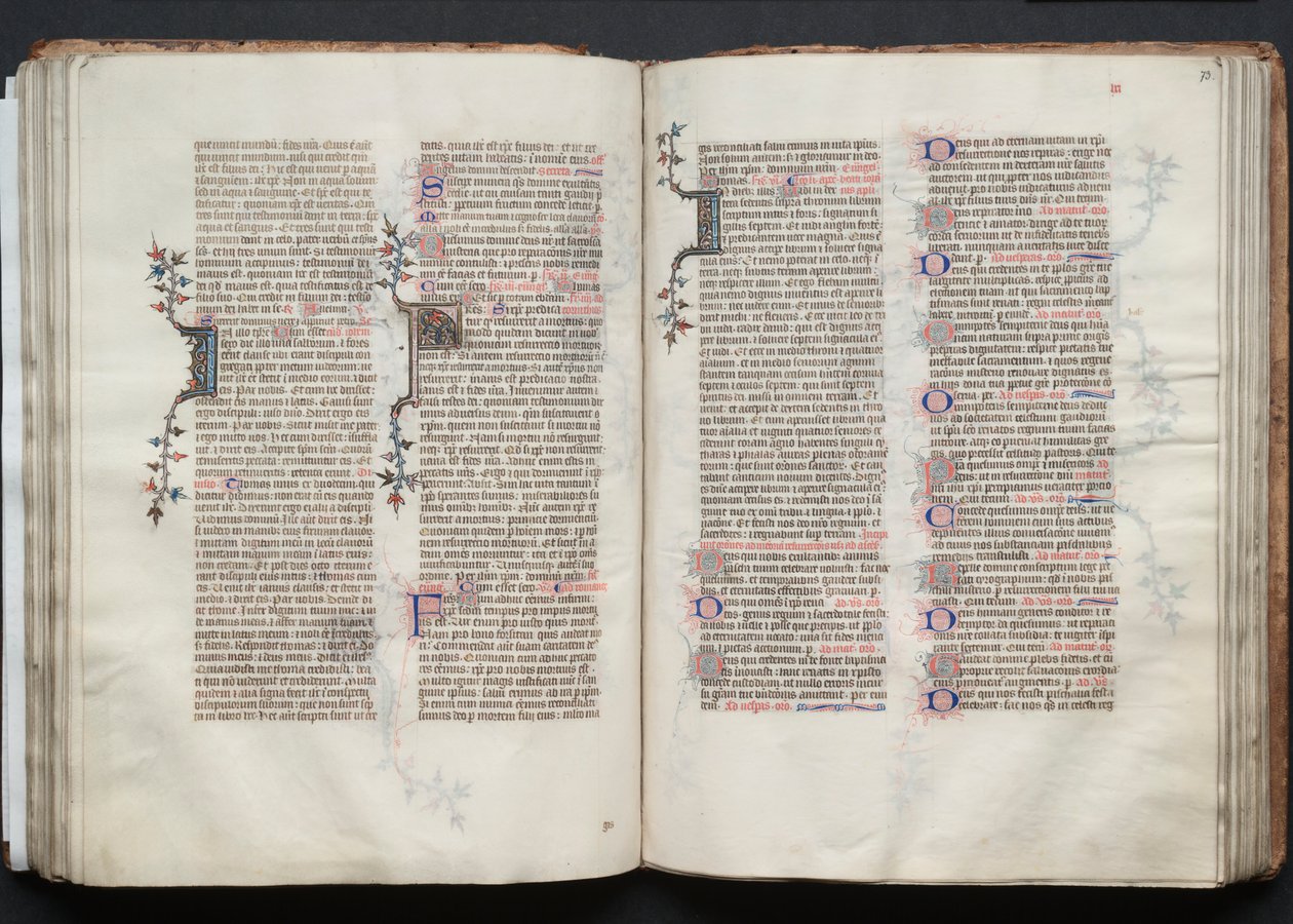 Das Gotha Missale: Fol. 73r, Text, um 1375 von Master of the Boqueteaux