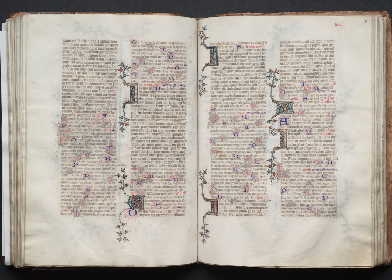 Das Gotha-Missale: Fol. 79v, Text, ca. 1375 von Master of the Boqueteaux