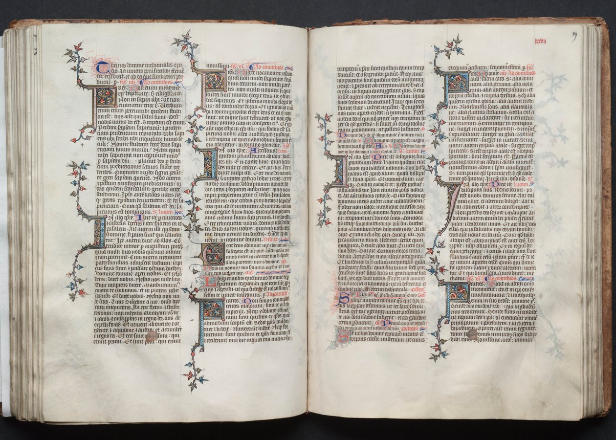 Das Gotha-Missale: Fol. 88v, Text, ca. 1375 von Master of the Boqueteaux