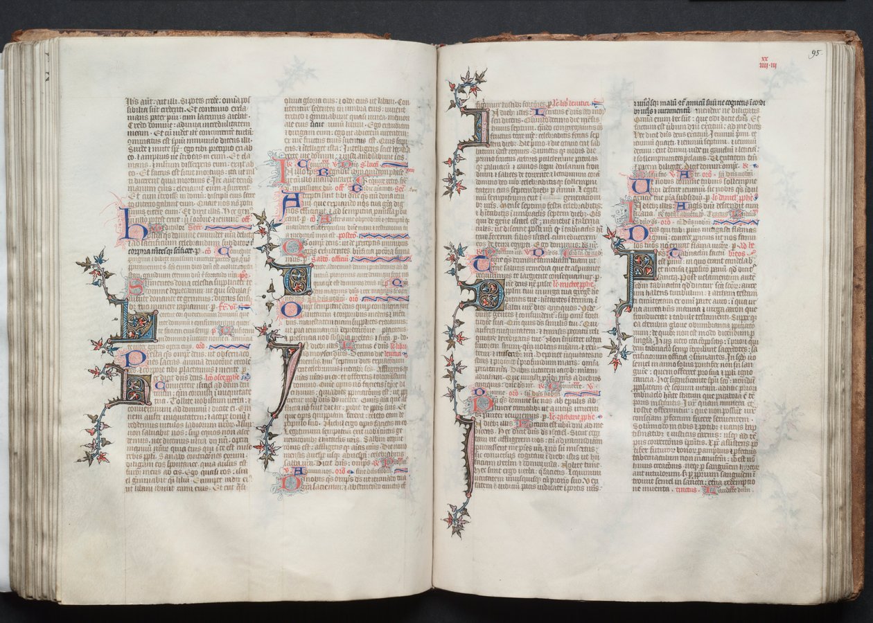 Das Gotha Missale: Fol. 95r Text, um 1375 von Master of the Boqueteaux