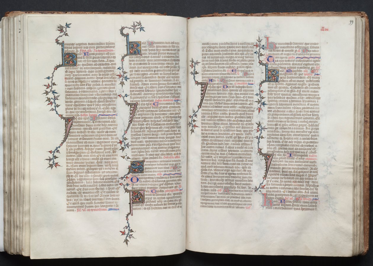 Das Gotha-Missale: Fol. 99r, Text, ca. 1375 von Master of the Boqueteaux