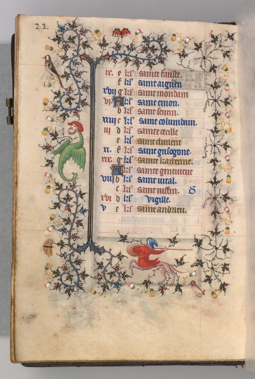 Stundenbuch von Karl dem Edlen, König von Navarra 1361-1425: fol. 11v, November, ca. 1405 von Master of the Brussels Initials and Associates