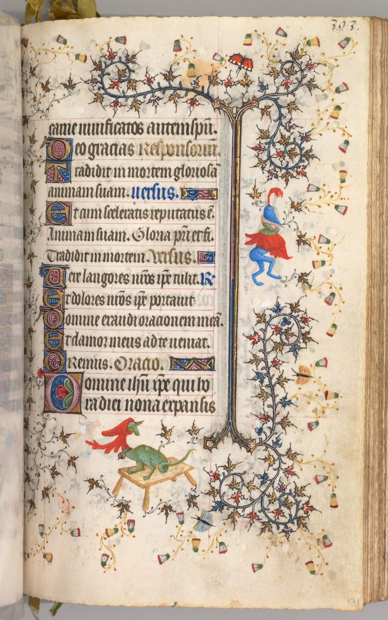 Stundenbuch von Karl dem Edlen, König von Navarra 1361-1425: fol. 191r, Text, ca. 1405 von Master of the Brussels Initials and Associates
