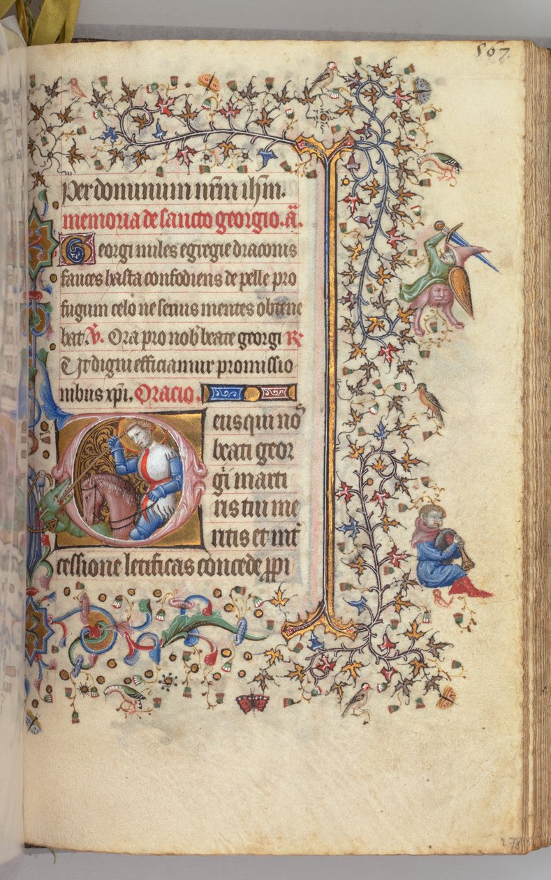 Stundenbuch von Karl dem Edlen, König von Navarra 1361-1425, fol. 278r, St. Georg, ca. 1405 von Master of the Brussels Initials and Associates