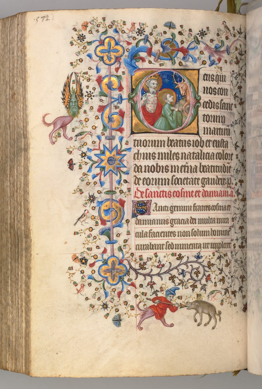 Stundenbuch von Karl dem Edlen, König von Navarra 1361-1425, fol. 280v, SS. Job und Eustace, ca. 1405 von Master of the Brussels Initials and Associates