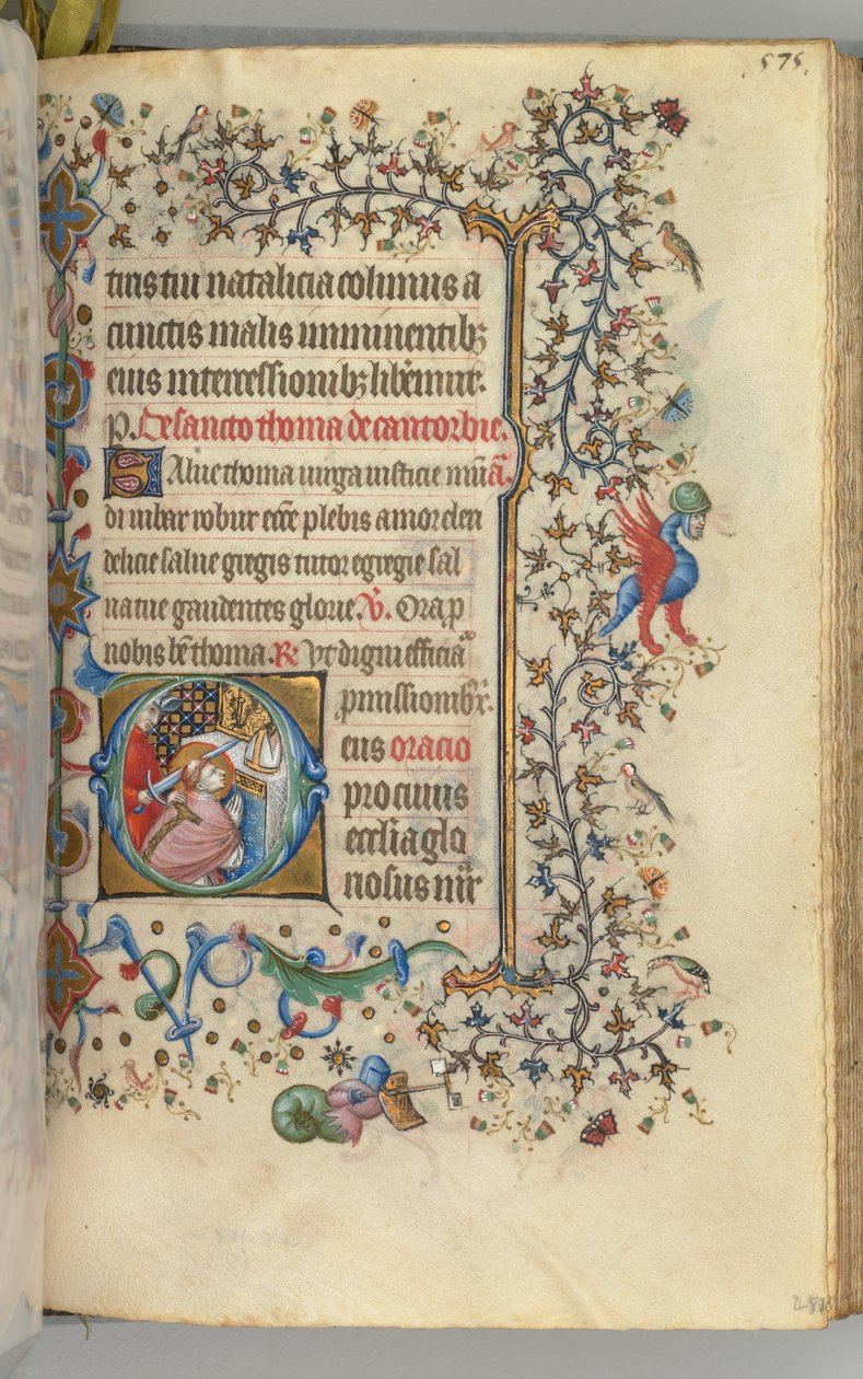 Stundenbuch von Karl dem Edlen, König von Navarra 1361-1425, fol. 282r, St. Thomas à Becket, ca. 1405 von Master of the Brussels Initials and Associates